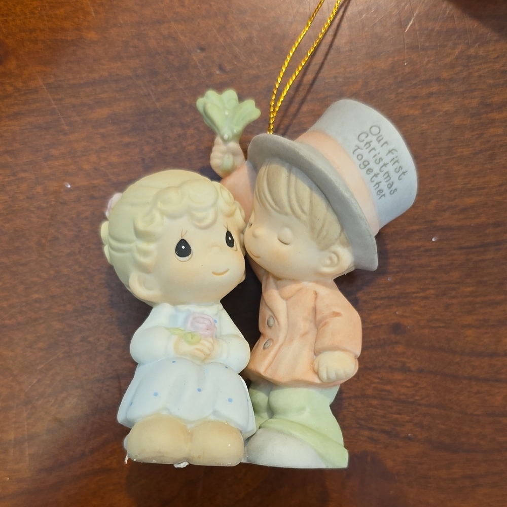 Precious Moments Pink Porcelain Ornament 2001 Our First Christmas Together